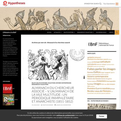 Almanach d’un chercheur associé | L’Histoire à la BnF