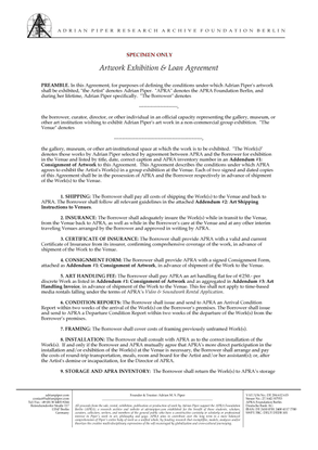 adrian piper artist contract