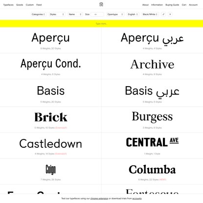 Typefaces — Colophon Foundry