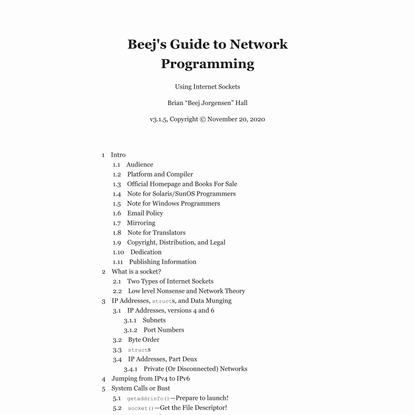Beej’s Guide to Network Programming
