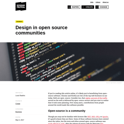 Design in open source communities
