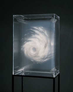 David Spriggs, Tempest, 2009, white paint on layered transparencies inside a display case