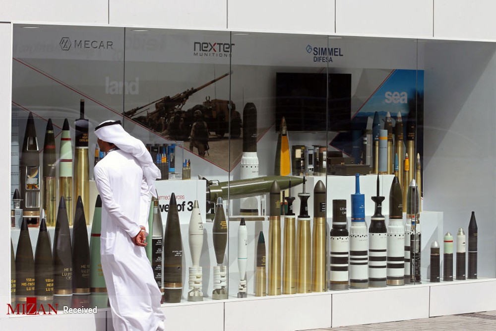 A visitor looks at munitions on display during the International Defence Exhibition and Conference (IDEX) in Abu Dhabi, United Arab Emirates February 19, 2017. REUTERS/Stringer