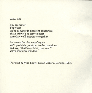 Yoko Ono, Water Talk 1967