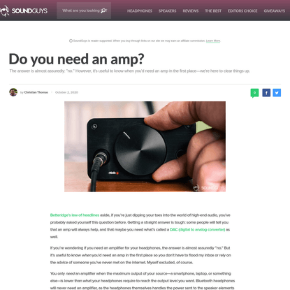 Do you need an amp?
