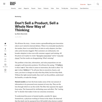 Don’t Sell a Product, Sell a Whole New Way of Thinking