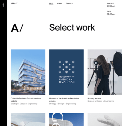 Select work — AREA 17