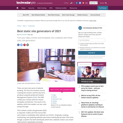 Best static site generators of 2021
