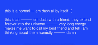 Em dashes ——————— aren't long enough
