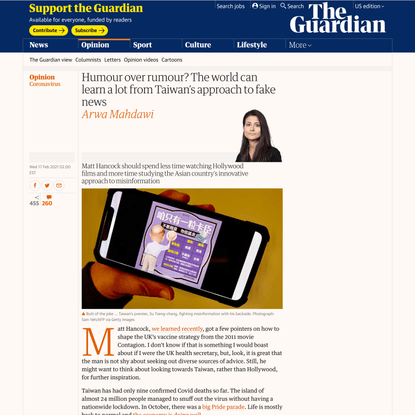 Humour over rumour? The world can learn a lot from Taiwan’s approach to fake news | Arwa Mahdawi