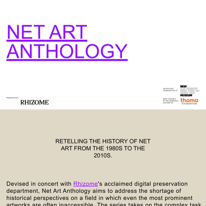 NET ART ANTHOLOGY
