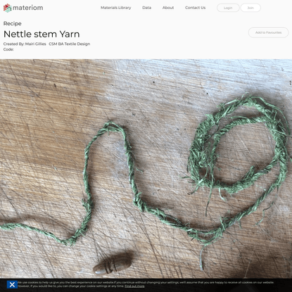 Materiom : Nettle stem Yarn