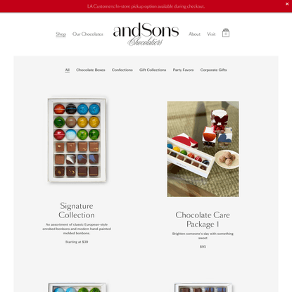 andSons Chocolatiers - Collections