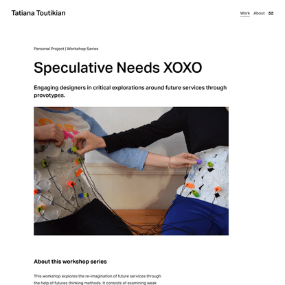 Speculative Needs — Tatiana Toutikian