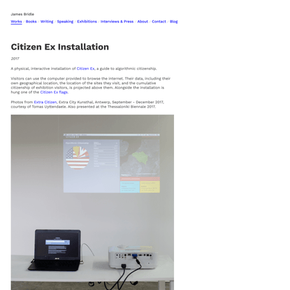 James Bridle / Citizen Ex Installation