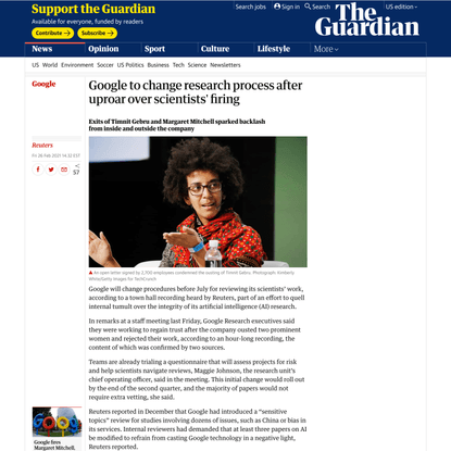 Google to change research process after uproar over scientists’ firing