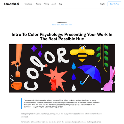 Intro to Color Psychology: Presenting Your Work in the Best Possible Hue| The Beautiful Blog