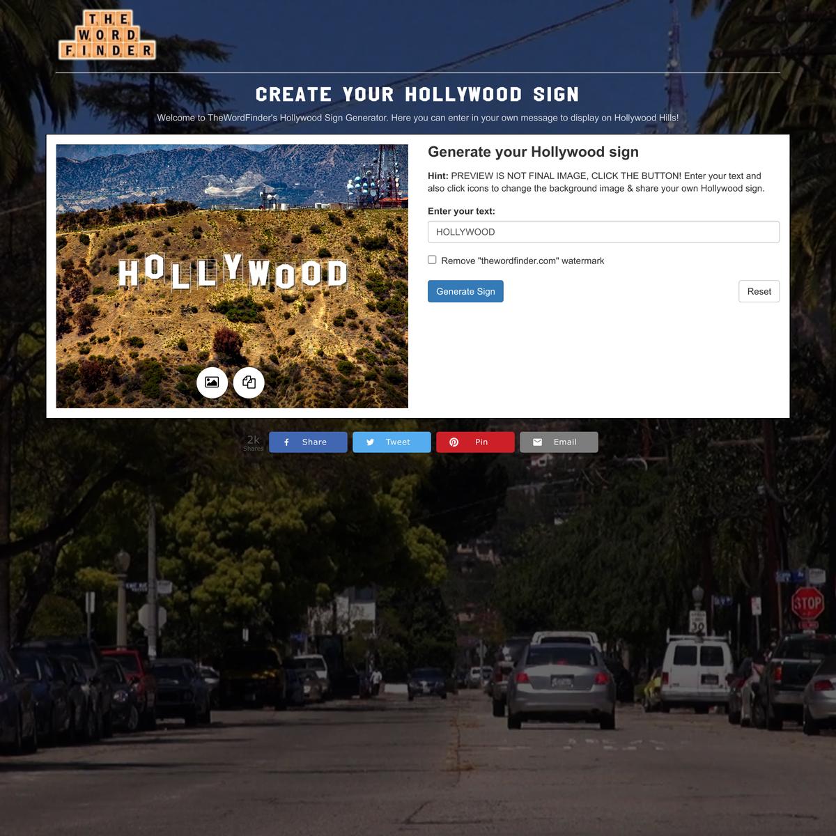 Hollywood Sign Generator | Are.na