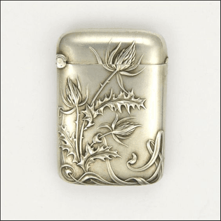 French Silver Art Nouveau Vesta or Match Safe - MURAT