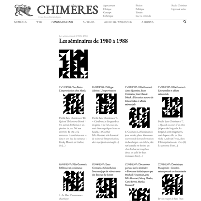 Les séminaires de 1980 à 1988 – Chimères