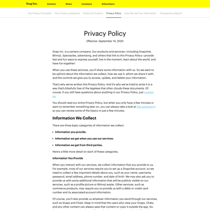 Privacy Policy - Snap Inc.