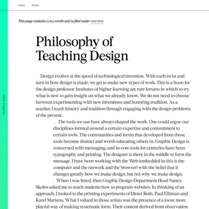 John Caserta Philosophy of Teaching Design