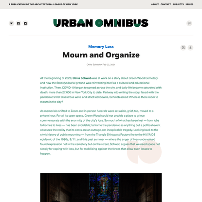Mourn and Organize | Urban Omnibus