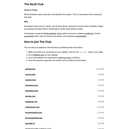 The NoJS Club!