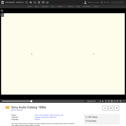 Sony Audio Catalog 1980s : Asim Bijarani : Free Download, Borrow, and Streaming : Internet Archive