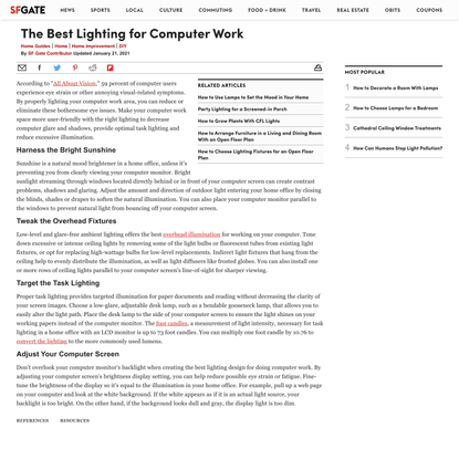 The Best Lighting for Computer Work