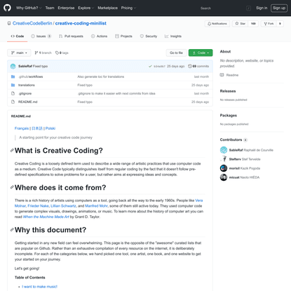 CreativeCodeBerlin/creative-coding-minilist