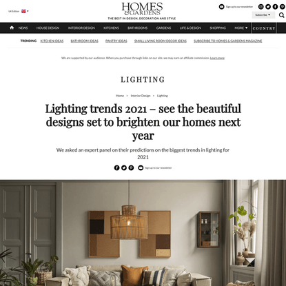Lighting trends 2021 – see the beautiful designs set to brighten our homes next year
