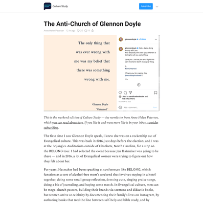 The Anti-Church of Glennon Doyle