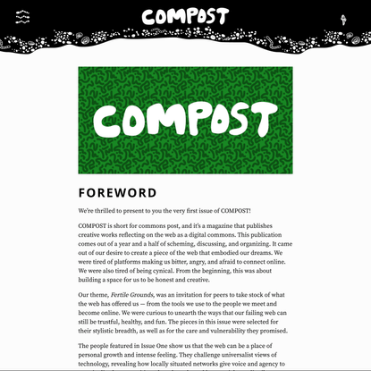 COMPOST Issue 01: Foreword by