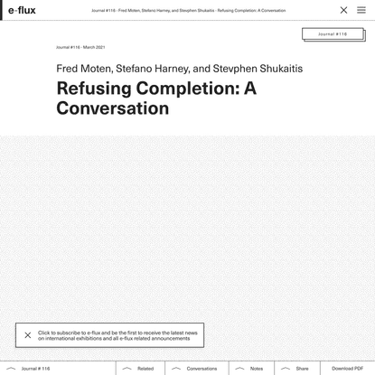 Refusing Completion: A Conversation