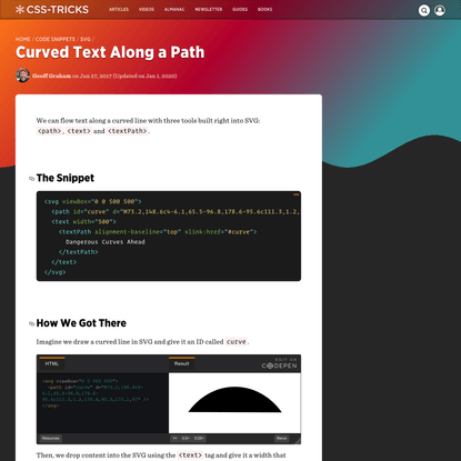 Curved Text Along a Path | CSS-Tricks