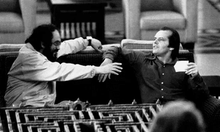 Stanley Kubrick and Jack Nicholson on the set of The Shining