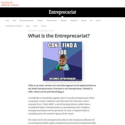 What is the Entreprecariat? | ENTREPRECARIAT