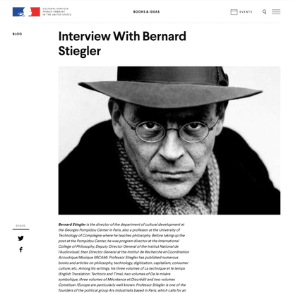 Interview With Bernard Stiegler