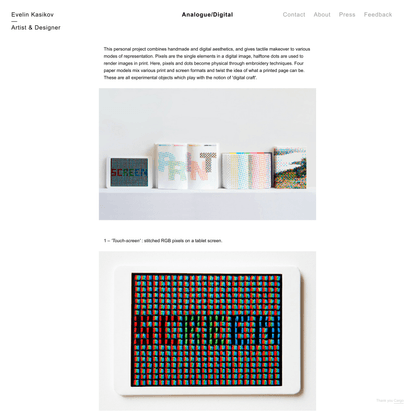 Analogue/Digital - Evelin Kasikov – Art Direction & Graphic Design – London