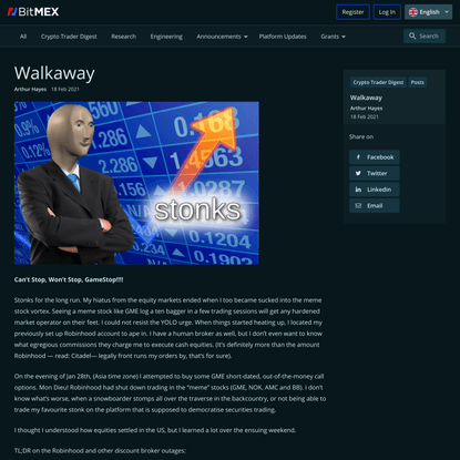 Walkaway | BitMEX Blog