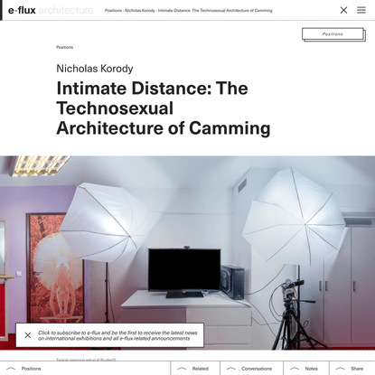 Intimate Distance: The Technosexual Architecture of Camming