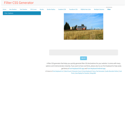 Filter CSS Generator