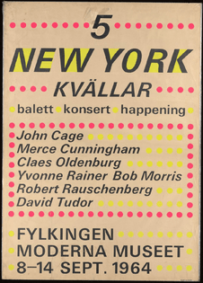 5 New York Kvällar, Moderna Museet, 1964 September 8-14, poster.