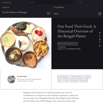 Our Food Their Food: A Historical Overview of the Bengali Platter | Sahapedia