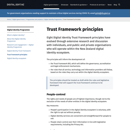 Trust Framework principles