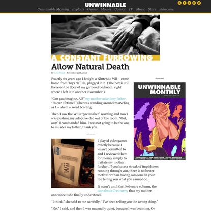Allow Natural Death | Unwinnable