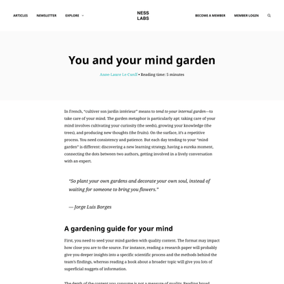 You and your mind garden
