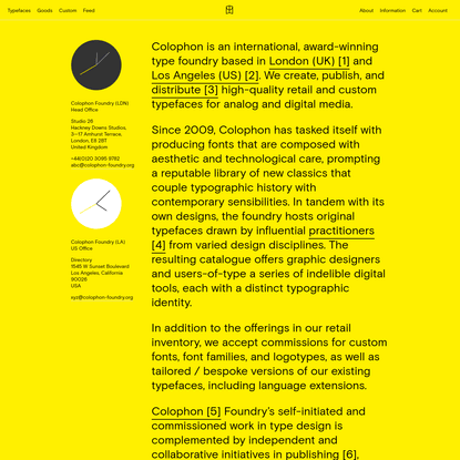 About - Colophon Foundry