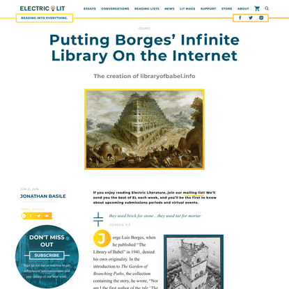 Putting Borges’ Infinite Library On the Internet - Electric Literature